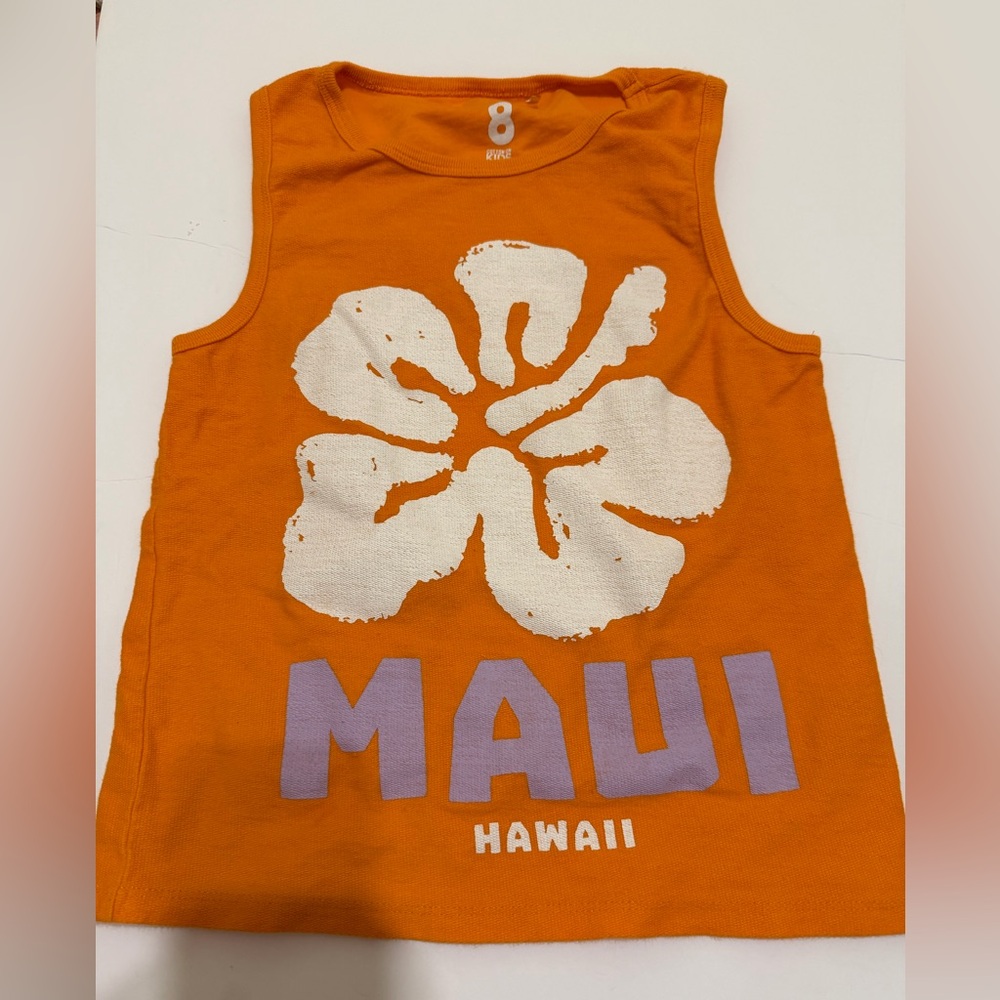 Cotton on kids Maui Hawaii orange tank top